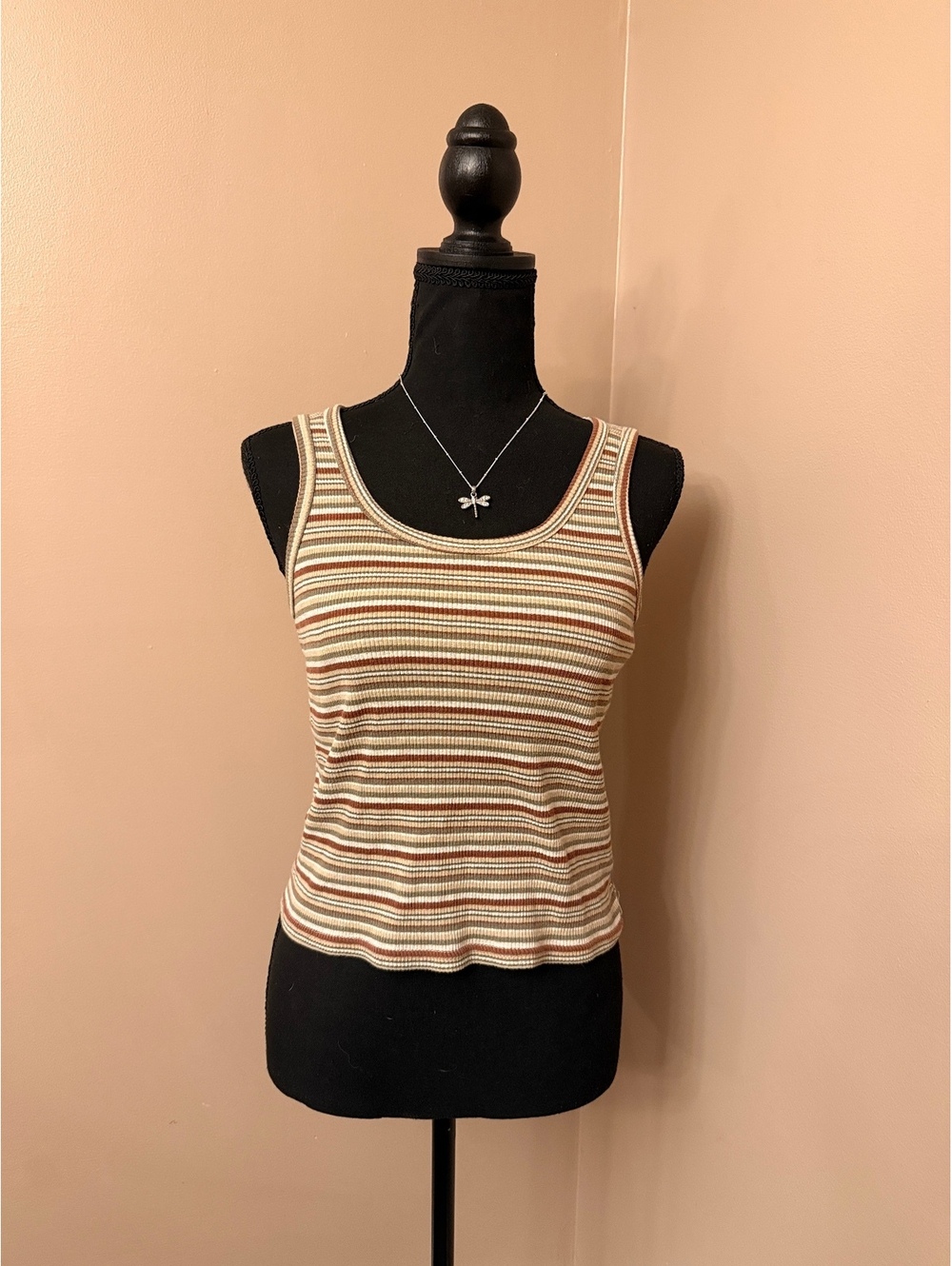 Vintage Arizona Jean Co. Medium Striped Cotton Tank Top